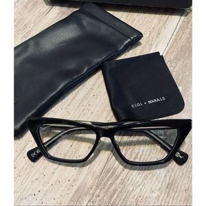 Zigi + Marais Modern Marilyn The Retro Edit Blue Light Blocking Black Eye Glasse